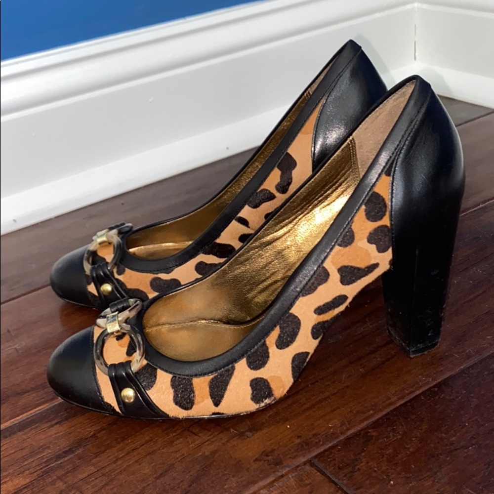 COACH Taffy Calf Hair & Leather cheetah pumps, 8